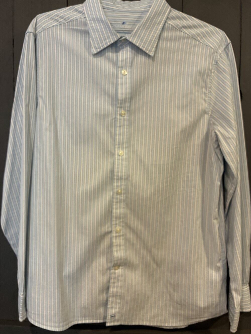 Vineyard Vines Men’s L OTG On-the-Go Performance Blue Striped Button Down Shirt